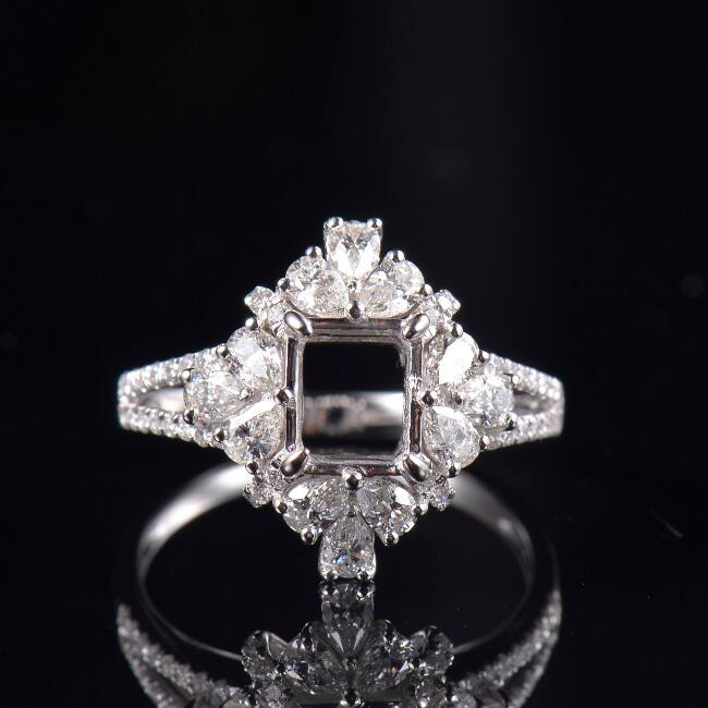 Luxury Art Deco Rare Ring Semi Mount