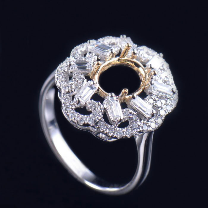 Mitmetooniline kuldse teemantsõrmuse seade - 1