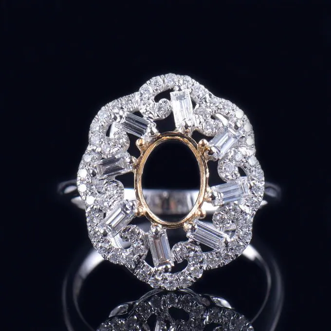 Multi-Tone Gold Diamond Ring Setting