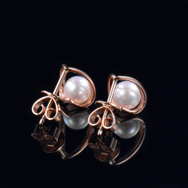 Nádúrtha Akoya Pearl Earrings mBan Graí - 2 