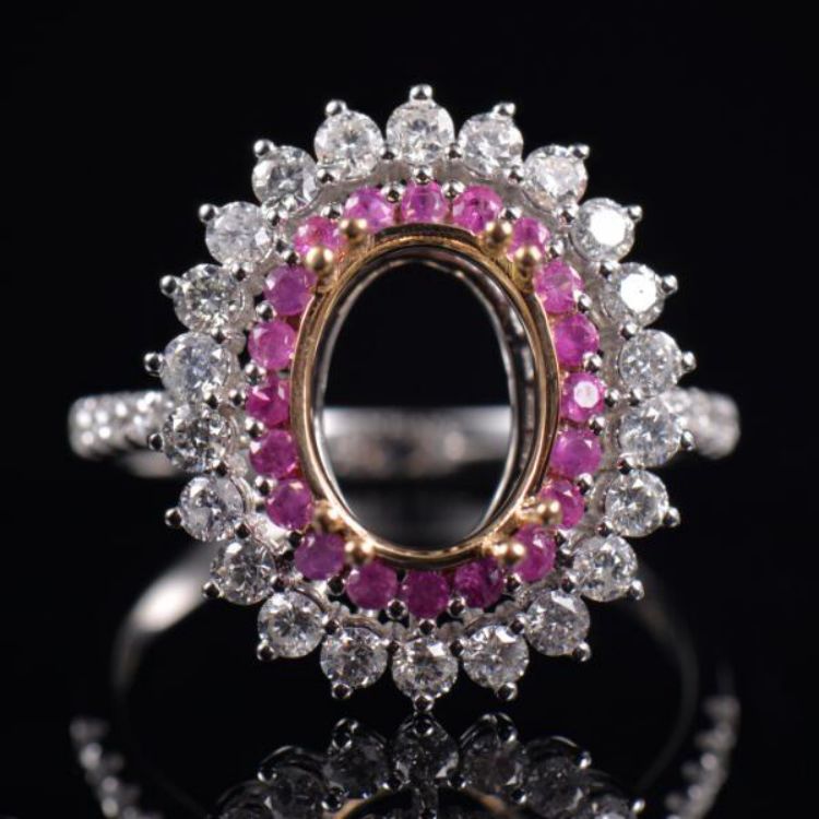 Pink Sapphire Multicolor Ring Setting