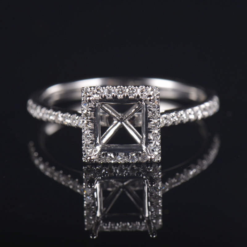 Princess Cut Lab Diamonds Ring Semi Mount