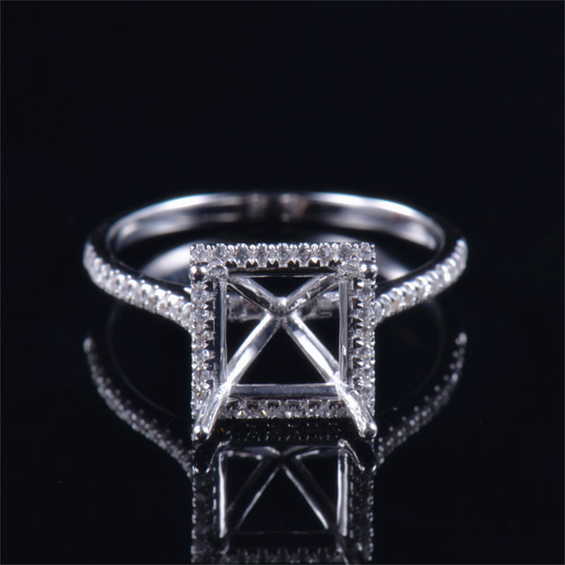 Princess Shape Promise Ring Semi-Set