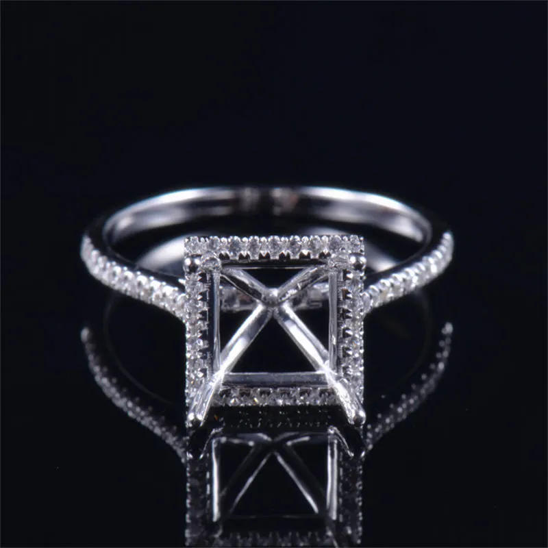 Princess Shape Promise Ring Semi-Set