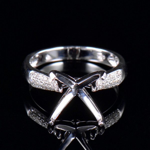 Princess Shape Solitaire Ring Semi-Set