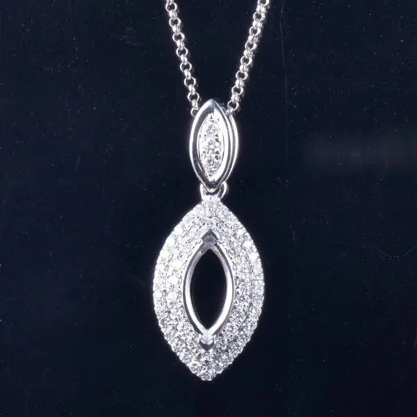 Rare Marquise Cut Pendant Mounting