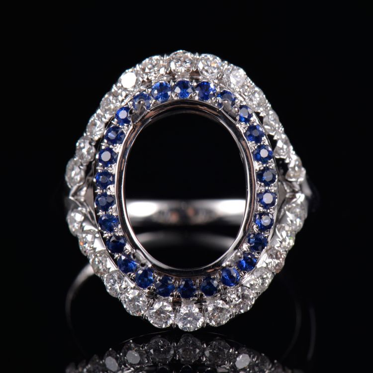 Sapphire Diamond Ring Semi Mount