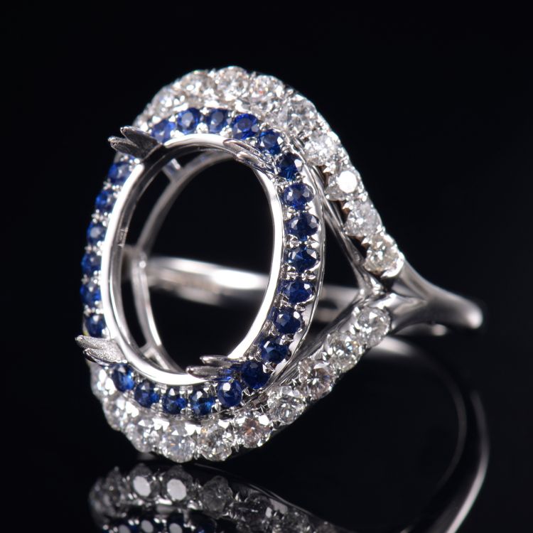 Sapphire Diamond Ring Semi Mount - 1 