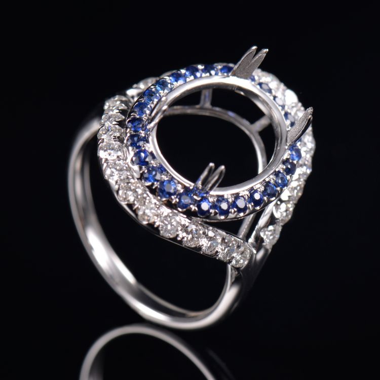 Sapphire Diamond Ring Semi Mount - 2 