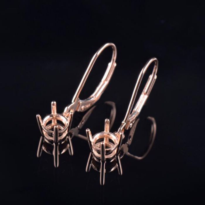 Simple Fine Semi Mount Dangle Earrings - 1