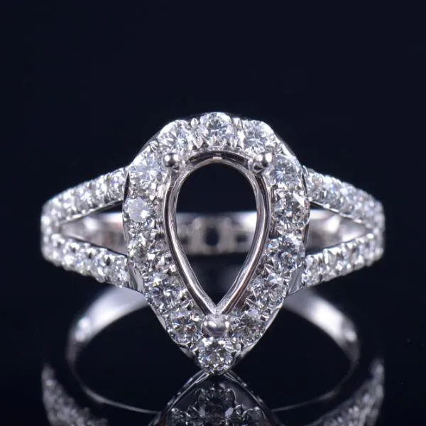 Sparkling Pear Shape Ring Semi-Set