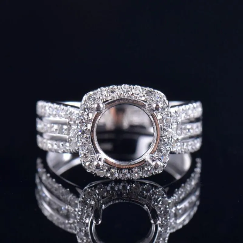 Sparkling Tri Shank Ring Semi Mount