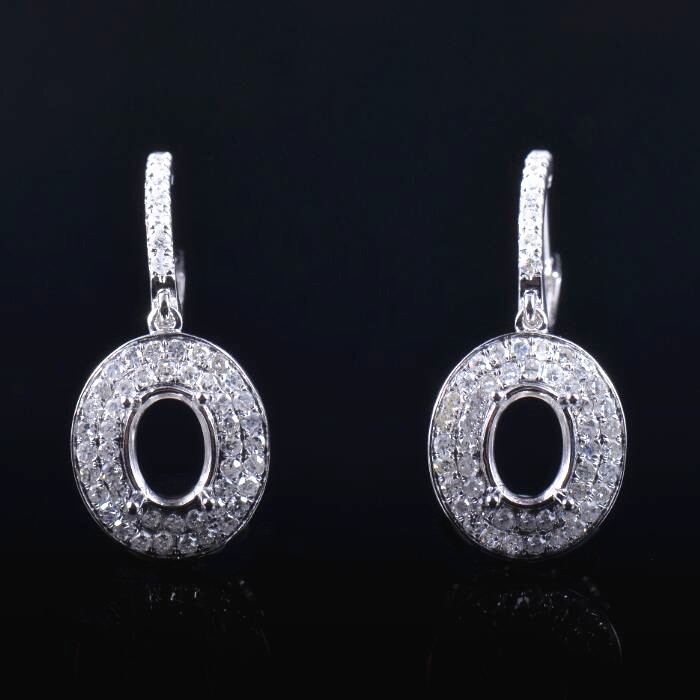 Sparkly Double Halo Earrings Mounting