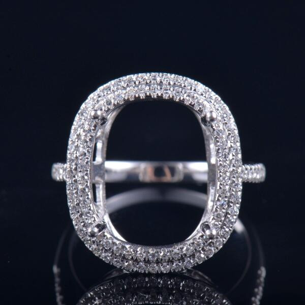 Stunning Double Halo Ring Mounting