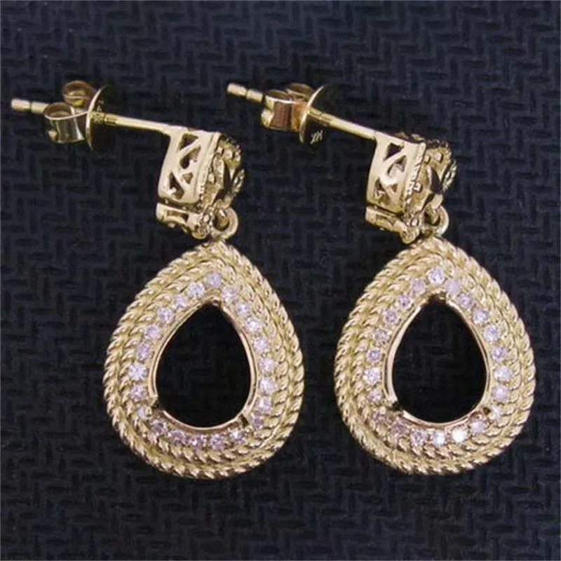 Stunning Pear Shape Earrings Semi Mount