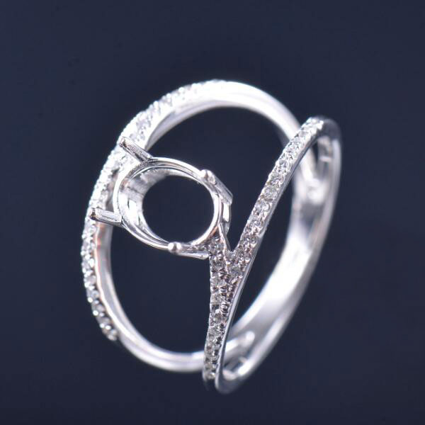 Swirl Diamond Ring Semi Mount - 3 