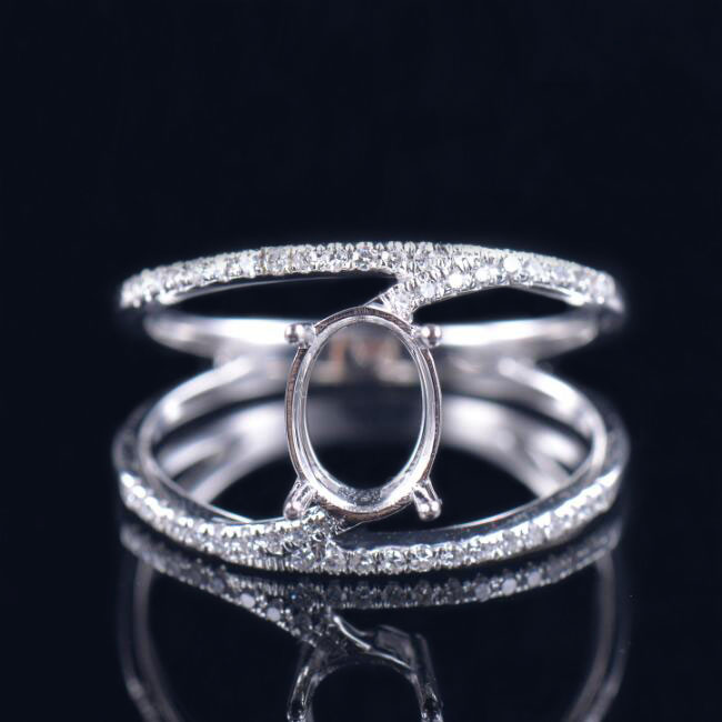 Swirl Diamond Ring Semi Mount