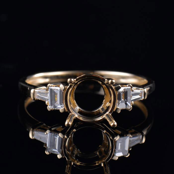 Three Stone Bridal Ring Setting - 0 