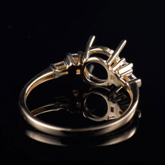 Three Stone Bridal Ring Setting - 3