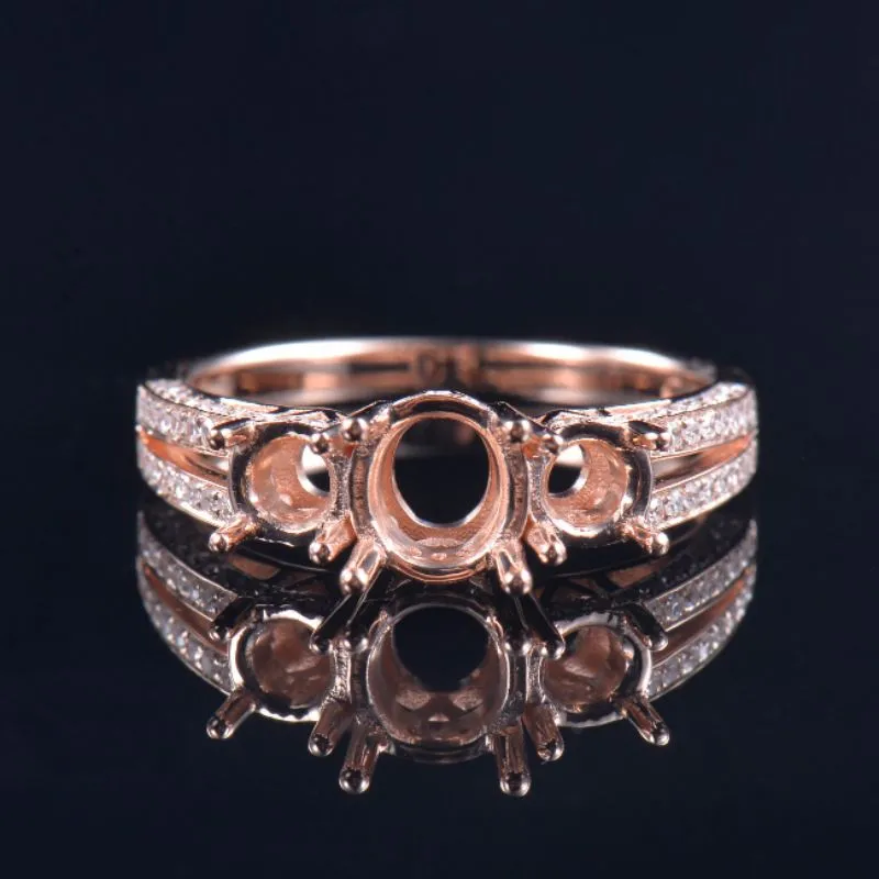 Three-Stone Split Shank Ring Setting