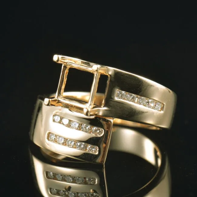 Unique Design Princess Cut Ring Mounting