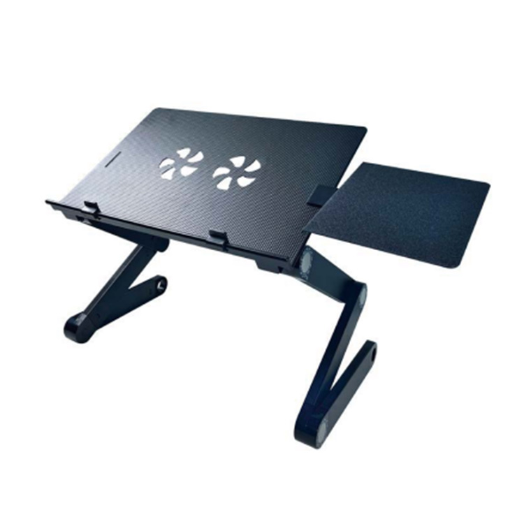 Aluminum Surface Foldable Laptop Stand with Mouse Holder Three Joint Height Adjustabl