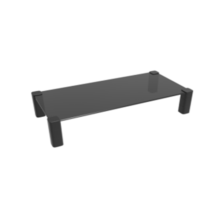 Lengthen Black Universal Glass Tabletop Monitor Riser