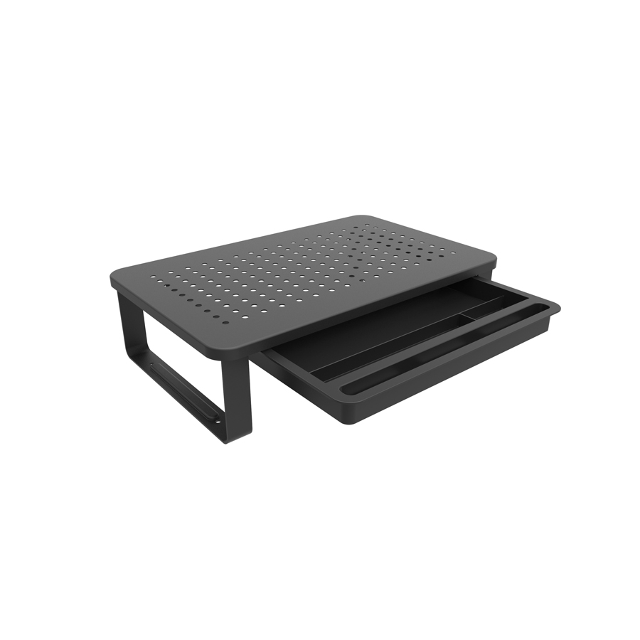 Metal Monitor Stand with Steel U-shape Feet with Plastic Drawer - 1 