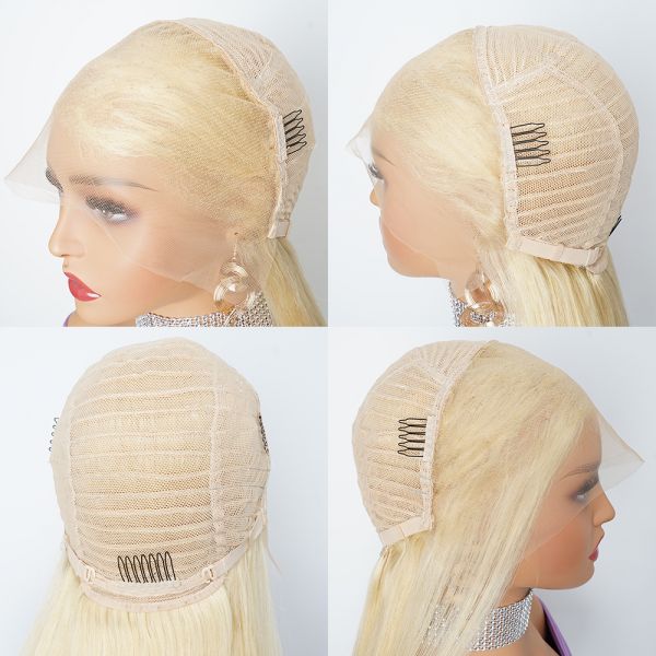 613 Blonde Human Hair Lace Front Wig - 4 