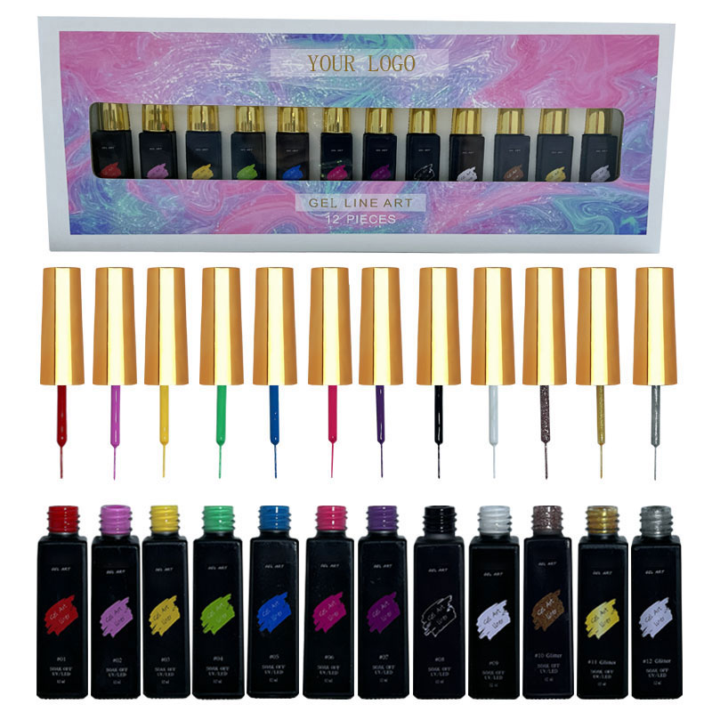 12 Colors Painting Nail Gel Polish For Line