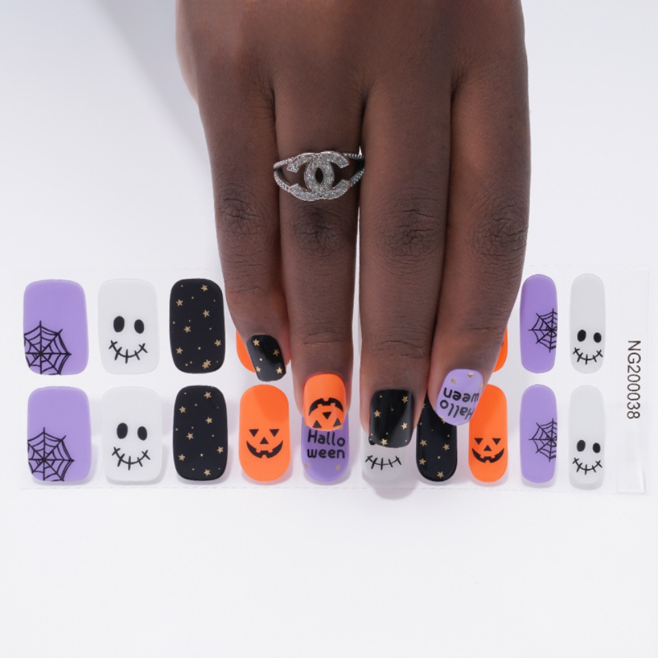 Halloween gel manicure stickers