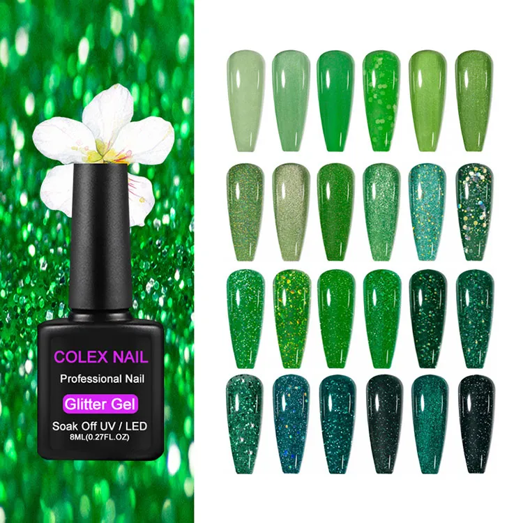 8ml Green Glitter Gel Polish