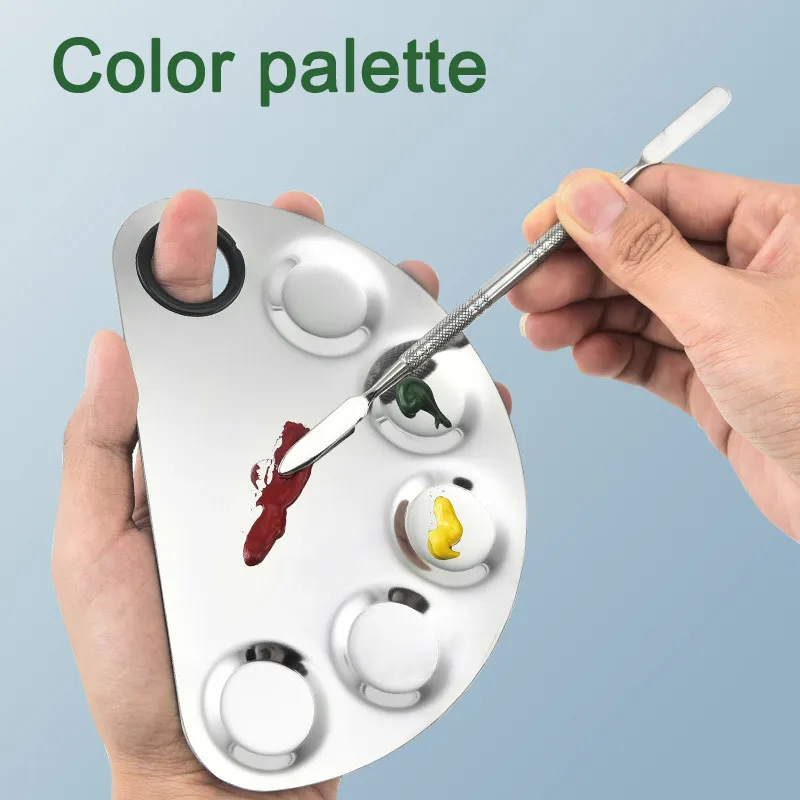 Best Price Stainless Steel Metal Nail-art Cosmetic Artist Mixing Palette