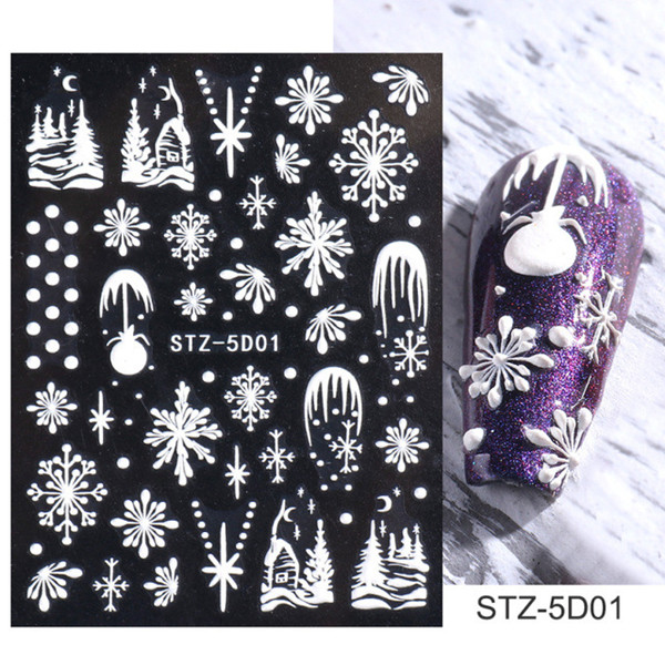 5D стикери за нокти със снежинки