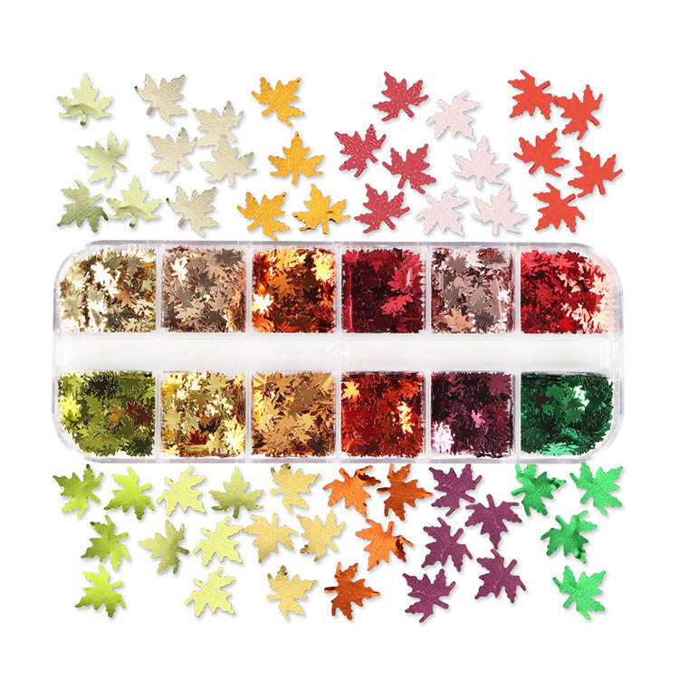 Maple Leaf Nail Sequins 12colors