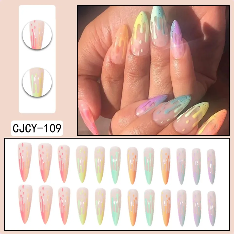 Rainbow False Nails