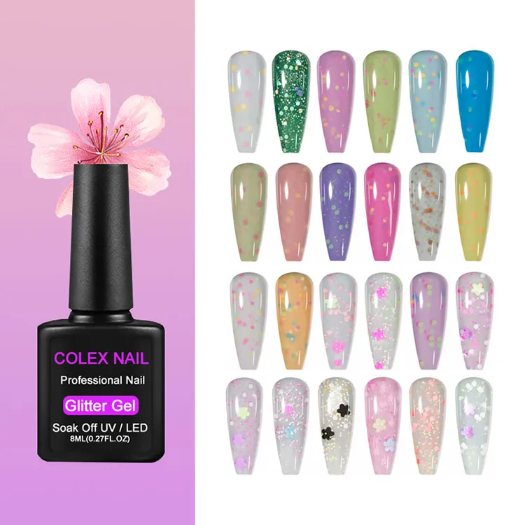 Spring Summer Nail Art Glitter Gel Polish