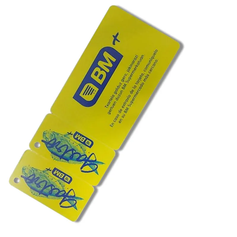 PVC kortelė 2 viename Nuimkite plastikinę kombinuotą pakabinimo etiketę