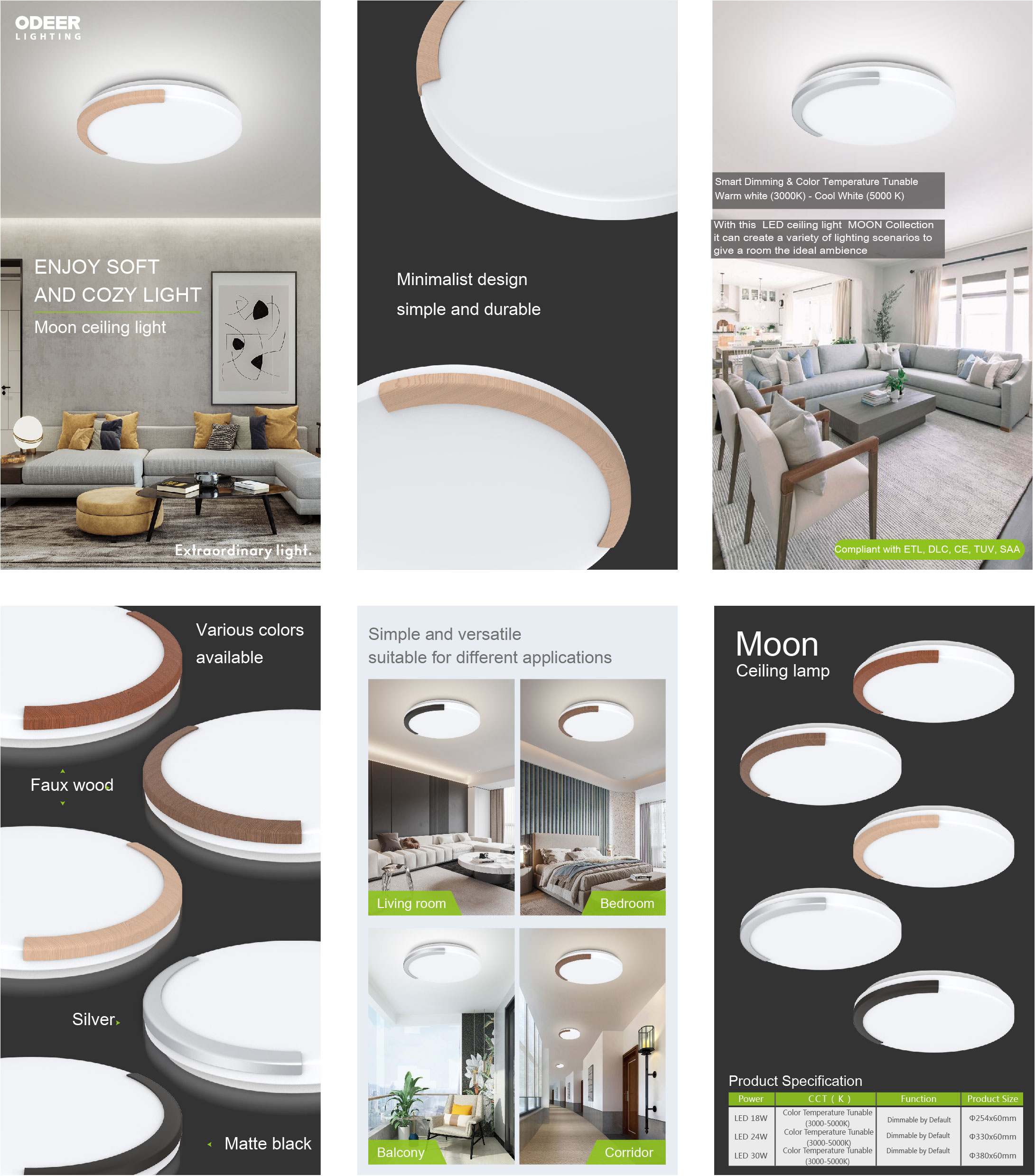 2022 Spring New Collection Moon LED Ceiling light dimmable CCT tunable white