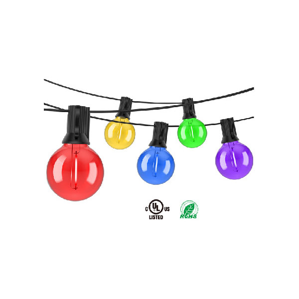 Guirlande lumineuse LED à ampoule de couleur en plastique G40