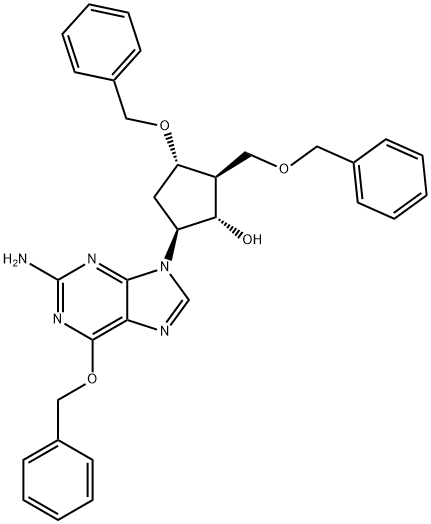 (1S,2S,3S,5S)-5-(2-amino-6-(benzyloksy)-9H-purin-9-yl)-3-(benzyloksy)-2-(benzyloksymetyl)cyklopentanol