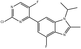 1 H-benzimidazol, 6-(2-klór-5-fluor-4-pirimidinil)-4-fluor-2-metil-1-(1-metil-etil)-