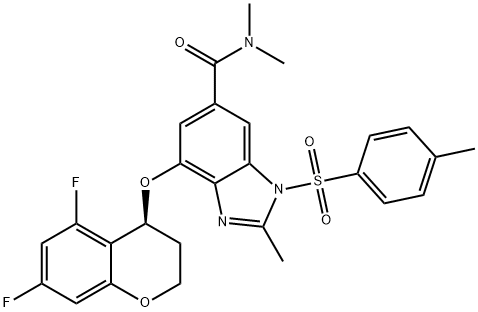 1H-Benzimidazole-6-carboxamide, 4-[[(4S)-5,7-difluoro-3,4-dihydro-2H-1-benzopyran-4-yl]oxy]-N,N,2-trimethyl-1-[(4-methylphenyl)sulfonyl]-