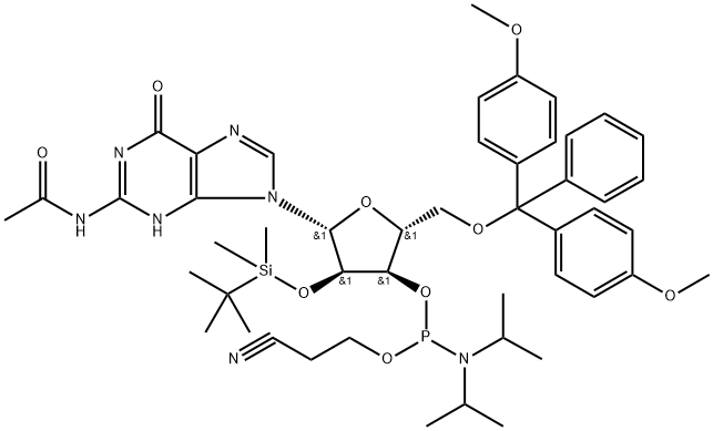 2'-O-[(tert-Butyl)dimethylsilyl]-N-acetylguanosin-3'-(2-cyanoethyl-N,N-diisopropyl)phosphoramidit