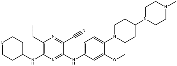 2-Pyrazinecarbonitrile, 6-ethyl-3-[[3-methoxy-4-[4-(4-methyl-1-piperazinyl)-1-piperidinyl]phenyl]amino]-5-[(tetrahydro-2H-pyran-4-yl)amino]-