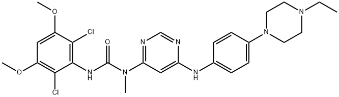 3-(2,6-Dichloro-3,5-dimethoxyphenyl)-1-[6-[[4-(4-ethylpiperazin-1-yl)phenyl]amino]pyrimidin-4-yl]-1-methylurea