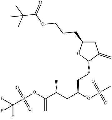 3-((2S,5S)-5-((3R,5R)-5-Methyl-3-((methylsulfonyl)oxy)-6-(((trifluoromethyl)sulfonyl)oxy)hept-6-en-1-yl)-4-methylenetetrahydrofuran-2-yl)propyl pivalate