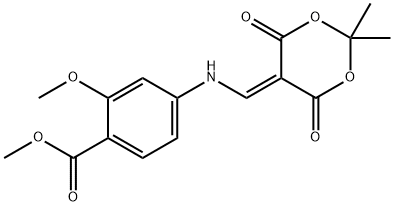 4-[(2,2-dimetyl-4,6-diokso-[1,3]dioksan-5-ylidenmetyl)-amino]-2-metoksy-benzosyre-metylester