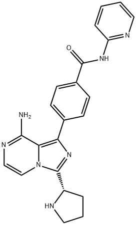 4-[8-amino-3-(2S)-2-pyrrolidinyyli-imidatso[1,5-a]pyratsin-1-yyli]-N-2-pyridinyylibentsamidi