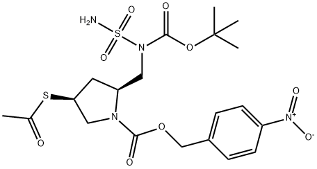 4-Nitrobenzyl (2S,4S)-4-acetylthio-2-[[N-butoxycarbonyl)amino]methyl]pyrrolidin-1-sulfamoyl-N-(tert-carboxylat).